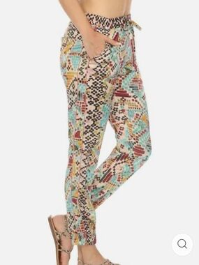 JOHNNY WAS GENORA PANELED JOGGERS BRAND NEW WITH TAGS XS 92% silk